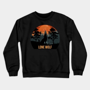 Lone wolf howling in the forest Crewneck Sweatshirt